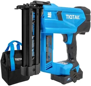 TIQTAK Cordless Brad Nailer with Battery, 2-In-1 Electric Nail Gun/Staple Gun Drives 1600 Nails per Charge, 18 Gauge 5/8’’ to 2’’ Nails and 1/2’’ to 1-5/8’’ Staples