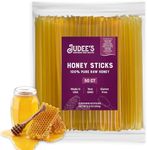 Judee’s Pure Raw Honey Sticks - 50 Count - On-the-Go Snacks - Delicious and 100% Gluten-Free - Great for Tea, Coffee, and Desserts (7-Inch Straws)