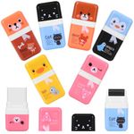 EIKOSON 6 Pack of Pencil Erasers,Pencil Eraser Shaving Roller Case for Easy Pick Up and Removal | Animal Themed Cute and Fun Party Favor and School Supplies for Kids,Back to School Gift