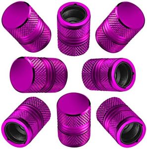 Tire Valve Stem Caps for Car Tires Air Caps Cover 8 Pack Corrosion Resistant Premium Alloy Leak-Proof Universal for SUV Truck Motorcycle Bike Purple