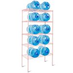 Clucycia 5 Tier Shelving Unit Adjustable Wire Shelves 5 Layer Iron Storage and Organizer Shelf Rack Pink 29.52 * 13.77 * 59.05inch