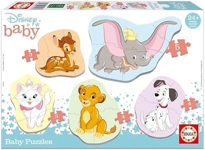 Educa - Baby Puzzles Animales Disney. 5 Puzzles Infantiles progresivos de 3 a 5 Piezas. A Partir de 24 Meses (18591)