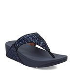 Fitflop Women's Lulu Glitter Toe-Thongs Open Sandals, Midnight Navy, 6 UK