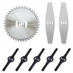 HASTHIP® Universal Grass Trimmer Blade - Grass Cutter Blade Heads Replacement - 15CM Dia Alloy Round Cutting Blade - Weed Cutter Machine Accessories with 2 Pcs Saw Blade/5 Pcs Plastic Blades