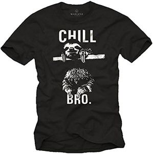 Makaya Cool Swag T-Shirt avec Paresse Chill Bro Noir Homme S
