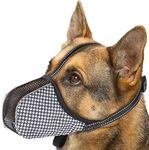 JOYPAWS Dog Muzzle Medium Sized Dogs Anti Bite Bark Soft Air Mesh Muzzles Reflective Ajustable Full Coverage Dog Mouth Guard Cover for Grooming Scavenging Black M