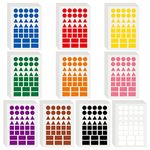 3600 Pcs Multi-Shaped Color Coding Stickers - 10 Colors Dot Triangle Square Rectangle Labels