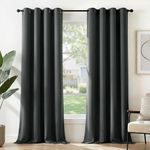 Deconovo Door Curtains Thermal Insulated Blackout Curtains Eyelet Curtains for Living Room 52"x 84" Dark Grey 1 PAIR