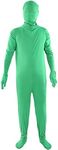 Green Full Bodysuit Men Spandex Stretch Adult Costume Chromakey Disappearing Zentai Unisex Greenman Body Suit for Photo Video Photography Effect, Spandex Stretch (160cm)