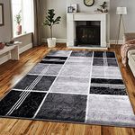 PHP Super Soft Rugs for Living Room Bedroom Rug - Thick Dense Pile Non Shed Fluffy Rug For Bedroom - Small Medium Large Carpet Area Rugs Kitchen Floor Mat (160 x 230 cm (5ft 4" x 7ft 8"), Black)