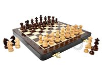 House of Chess - 10 Inch Wooden Magnetic Folding Travel Chess Set/Board with 2 Extra Knights, 2 Extra Pawns, 2 Extra Queens and Algebraic Notation - Handmade - Premium Quality