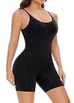 ONEW Shapewear Bodysuit for Women Tummy Control Full Body Shaper Butt Lifter Mid Thigh Slimmer,Black,Large