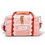 Business & Pleasure Co. Premium Cooler Bag - 14L Vintage Lunch Bag for Beach Days & Picnics - Insulated Leakproof Lining - Rivie Pink