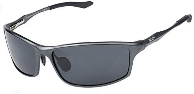 DUCO Lunettes de soleil homme Lunettes de sport polarisées - Lunettes de conduite avec monture en métal Incassable - 100% anti UV400 8201 (Gunmetal)