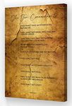 The Ten Commandments Poster Vintage Framed Bible Scripture Wall Art Pictures Prints Christian Quotes Wall Decor Canvas Wall Hanging Artwork (08x12in,Framed)