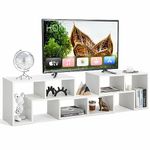 KOTEK TV Stand for 50 55 60 65 Inch TV, 3 Pieces Free Combination Bookshelf Organizer, TV Console Table with Open Storage Shelves, Modern Entertainment Center for Living Room, Bedroom (White)