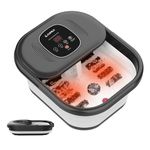 Foot Spa Bath Massager with Heat, Collapsible Foot Spa and Massager with Bubbles, Red Light, Temperature Control, Pumice Stone & 8 Rollers, Foldable Foot Bath for Home Pedicure, Gifts for Women Men