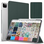 DuraSafe Cases for iPad PRO 12.9 Inch 2018 3rd Generation [ Pro 12.9 3 ] MTHN2HN/A MTHU2HN/A MTEL2HN/A MTEM2HN/A Slim Lightweight Protective PC Dual Angle Stand Cover - Dark Green