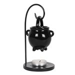 Something different Spirit of Equinox Hanging Cauldron Pagan Oil Burner Light 20 x 12 x 12 Black