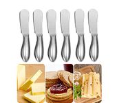 QYCX 6 Pcs/Pack Cheese Spreader Set, Stainless Steel Butter Spreader-Butter Knives Cheese Spreader/Kitchen Gadgets Cheese Knives Cream Jam Scraper Sandwich Condiment Spreader Set Kitchen Tools