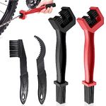 Bicycle Chain Cleaner, Motorcycle Chain Washer, 4 Pcs Bike Cleaning Brush for Motorcycles, Bicycles, Mountain Bikes, Electric Dirt Bike (Red, Black)