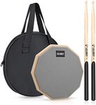 LOLUNUT 8 Inch Silent Drum Pad, Dumb Drum Beginner Rubber Practice Pad, with 5A Drum Sticks and Practice Pad Bag