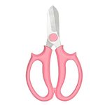 HIHUHEN Floral Shears, Premium Steel Garden Pruning Shears Floral Fruits Leaf Scissors Hand Pruner Snip Trimming Tool for Gardening Flower Arrangement (Pink)