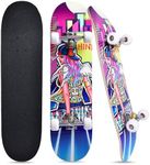 Skateboards for Girls Beginners Kids Teens Adults Women,31''x8'',7-Layer Maple,Double Kick Concave,Fascinating Cool,Solid&Durable Gift (Skateboard Girl)