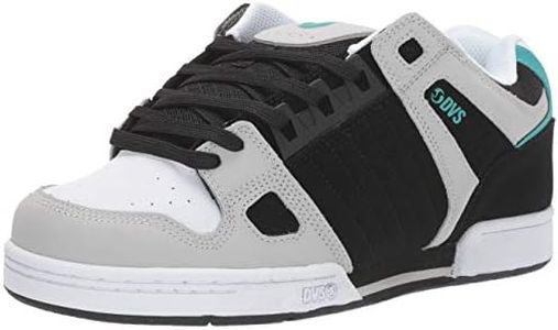 DVS Men's Celsius Skate Shoe, Black Charc White Turq Nubuck, 12 Medium US