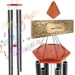 VEVOR Wind Chimes for Outside, 60 in, Deep Tone Wind Chimes with 6 Tubes, Unique Large Memorial Wind Chimes for Anniversary, Amazing Outdoor Decor for Your Patio, Porch, Garden and Backyard, Black
