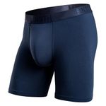 BN3TH Men's Classic Boxer Briefs with 3-D Pouch - Breathable, Anti-Chafing Athletic Underwear,Navy-Large