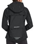 BALEAF Women's Reflective Cycling Rain Jackets Windbreaker Waterproof Lightweight Packable Running Walking Hiking Gear Hooded Black L