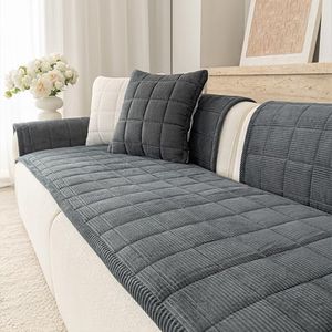 BuzySet Premium Washable Couch Cover for Dogs, Non Slip Sectional Sofa Protector for L Shape Couch,Dog Couch Cover for Waterproof(1PC/27.6"x70.9",Dark Grey)