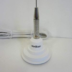 Hustler IC100SW CB Radio Antenna Magnetic Base 41" Whip W/Spring (White)