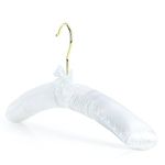 Hangerworld 10 White Satin 43cm Padded Cushioned Coat Garment Dress Clothes lingerie Bridal hangers.