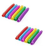 MEECOSTE Pack of 12 Pop Tube Toy Stretchy Bendable Pipe Toy Fidget Pipe Toy Music Pipe Fine Motor Skills & Learning for Toddlers Occupational Therapy Toys Tube Bendable Stimming Toy [ Multi Color ]