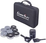 Shuffleboard Pucks Come with Carrying Case (Set of 8) Ideal for Shuffleboard Enthusiasts,for Shuffleboard Table in 2-5/16" Size, Chrom,Black