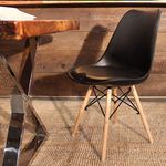 Finch Fox Eames Replica Modern Nordan Stylish DSW Chair with Cushion Black Colour