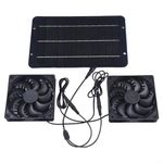 EpheyFIF Solar Powered Fan Kit, 12V Waterproof Solar Powered Ventilation Exhaust Dual Fan, Solar Dual Exhaust Fan for Chicken Greenhouse