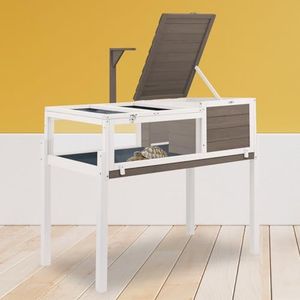 Gowoodhut Turtle Box Tortoise Enclosure with Removable Legs - Turtle & Tortoise Habitat for Indoors & Outdoors - Leakproof Tray & Lamp Holders Included - Breeding Box