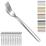 Berglander Dinner Forks of 12, Stainless Steel Modern Fork Set, Forks and Spoons Silverware, Spoons and Forks Set