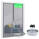 TheFitLife Magnetic Fly Screens for Doors - 100% Fibreglass Fly Mesh Net with Hook and Loop Powerful Magnets That Snap Shut Automatically (96x210cm - Fits Doors up to 91x208cm)