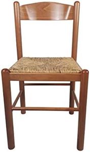 Sedia Pisa, In Legno Massello, Seduta in Paglia, Varie Colorazioni Disponibili (Miele)