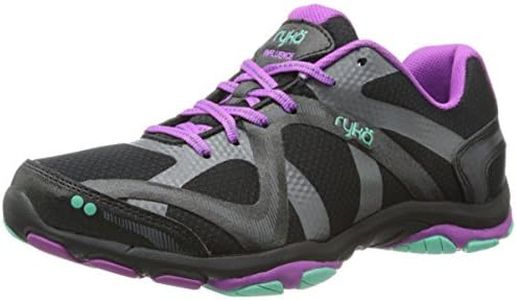 Ryka Women's Influence Training Shoe, Black/Sugar Plum/Vivid Aqua, 7.5 Wide