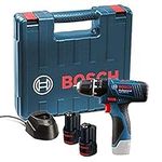 Bosch Professional 12V System Cordless Combi Drill GSB 120-LI (incl 2 x 1.5 Ah Battery, Charger GAL 1210 CV, Carrying Case)