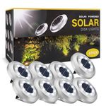 ZFITEI Solar Deck Lights Solar Powered - 8 LED Ground Lights for Landscape，Walkway，Lawn ，Steps Decks，Pathway Yard Stairs Fences, Outdoor Garden Decorations