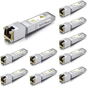 10Gtek ๐ด๐ฌ-๐ ๐ฒ๐๐ฒ๐ฟ ๐๐ข๐ช ๐ฃ๐ข๐ช๐๐ฅ 10GBase-T SFP+ to RJ-45 Transceiver, J45 to SFP+ Copper Ethernet CAT.6a Module, for Cisco SFP-10G-T-80, Ubiquiti UniFi, Netgear and More, Pack of 10