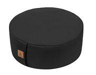 Zafu Buckwheat Meditation Cushion, Round zabuton Meditation Pillow, Yoga Bolster, Floor Pouf, Zippered Organic Cotton Cover, kneeling pillow - 6 Colors and large small Sizes (Black, 16"x16“x5")