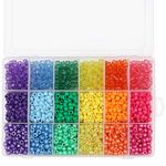 Kurtzy Rainbow Pony Beads with Storage Case (2300 Beads) - Different Coloured 6mm Barrel Beads - Bead Set for Jewellery Making, Bracelets, Necklaces, Key Chains, Beading, Crafts & Homemade Gifts