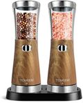 Electric Salt and Pepper Grinder Set with Storage Base, Stainless Steel Rechargeable Salt and Pepper Grinder Set with 4.5 oz Large Capacity, 1.8" Wide Mouth, Adjustable Coarseness, Ideal for Kitchen